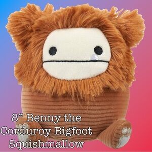 Squishmallows Brown and White Corduroy Bigfoot “Benny” 8” NWT